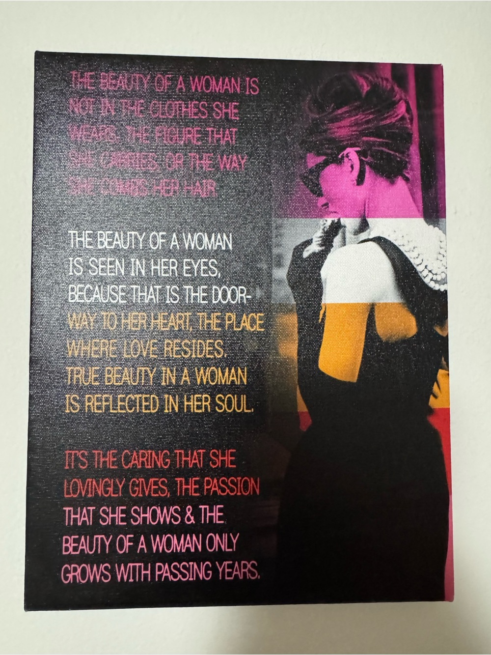 Audrey Hepburn Inspirational Pop Art Canvas